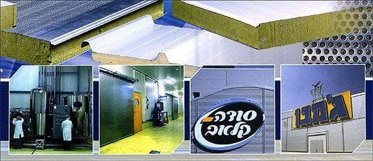 קולאז׳ תמונות מפרויקטים: חדרים נקיים, קווי ייצור ושלטי מפעלים
